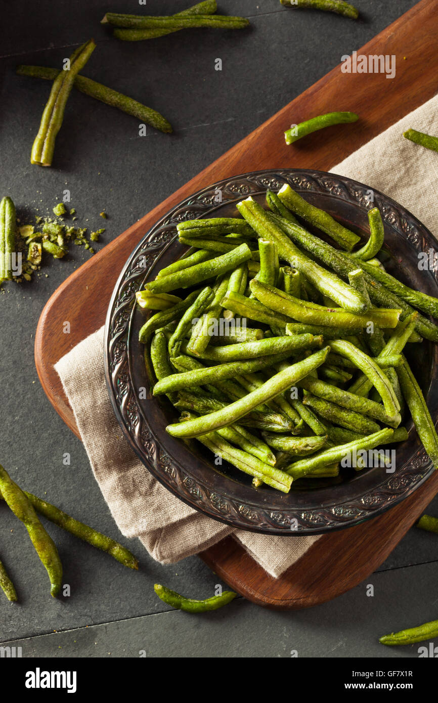 Healthy Nutritious Dehydrated Green Bean Chips for a Snack Stock Photo Alamy