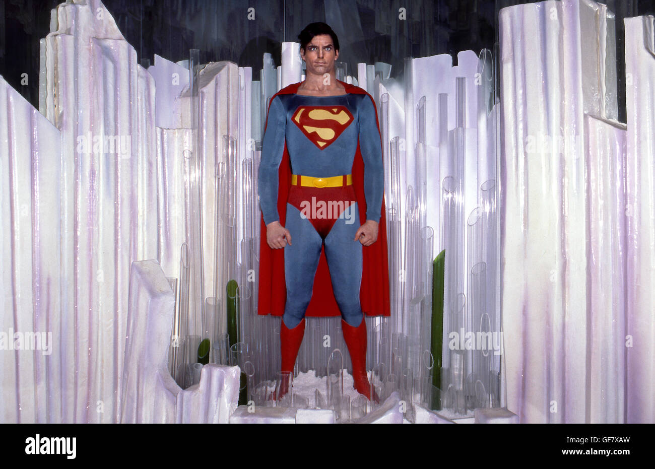 Hollywood Wax Museum display of Christopher Reeve as Superman in Buena Park, CA Stock Photo