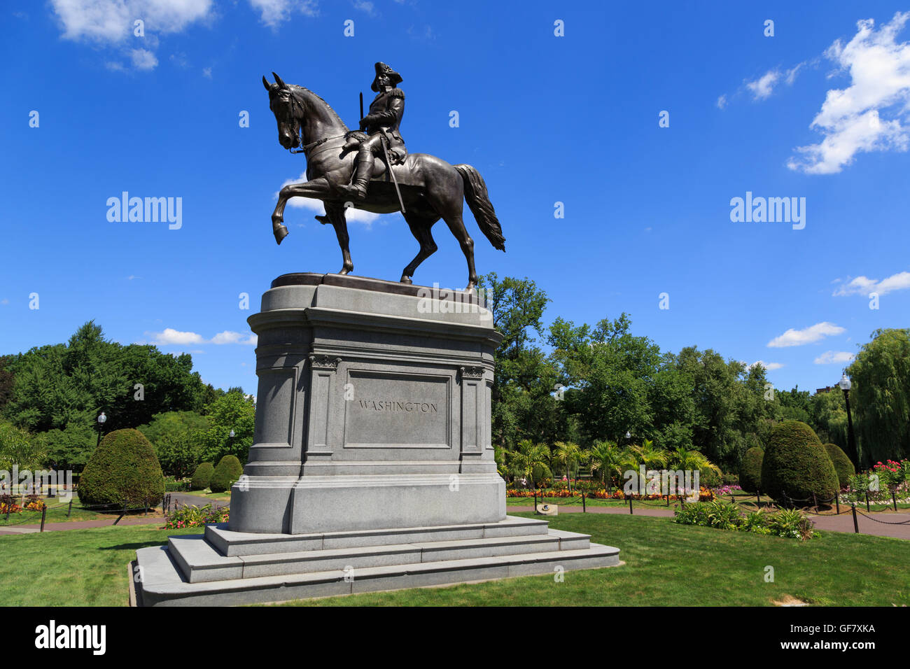A photograph of the Equestrian Statue of Washington, by Thomas Ball in 1869, in the