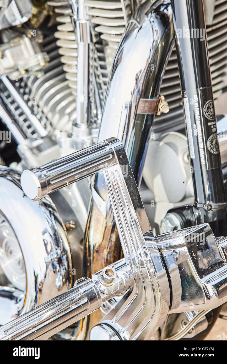 Chrome Gear Levers On A Motorcycle Stock Photo Alamy