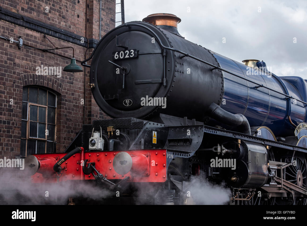 Restored steam King Edward II being filled with coal at the