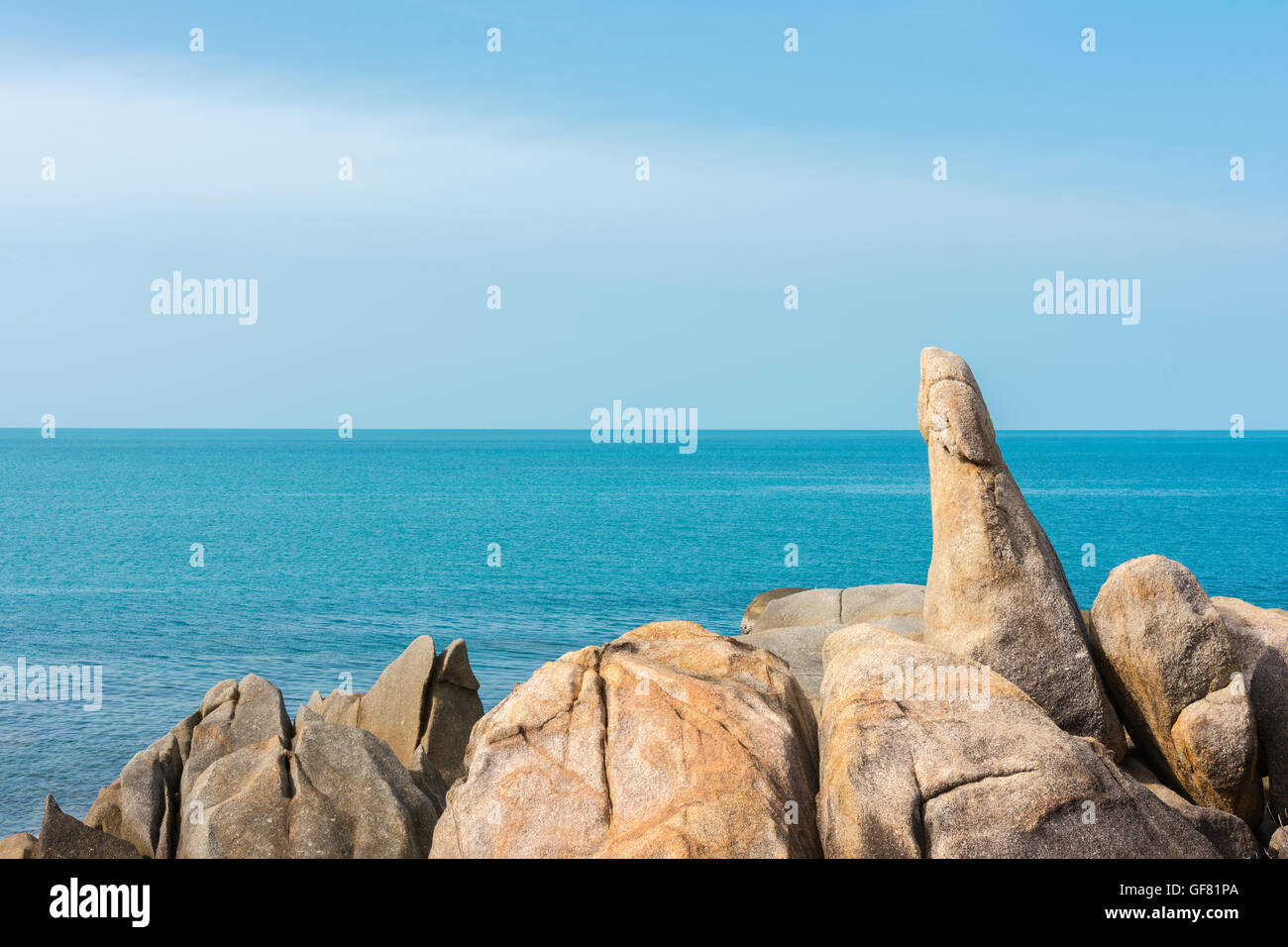 Hin Ta and Hin Yai rocks ( grandmother and grandfather), Koh Samui, Thailand Stock Photo