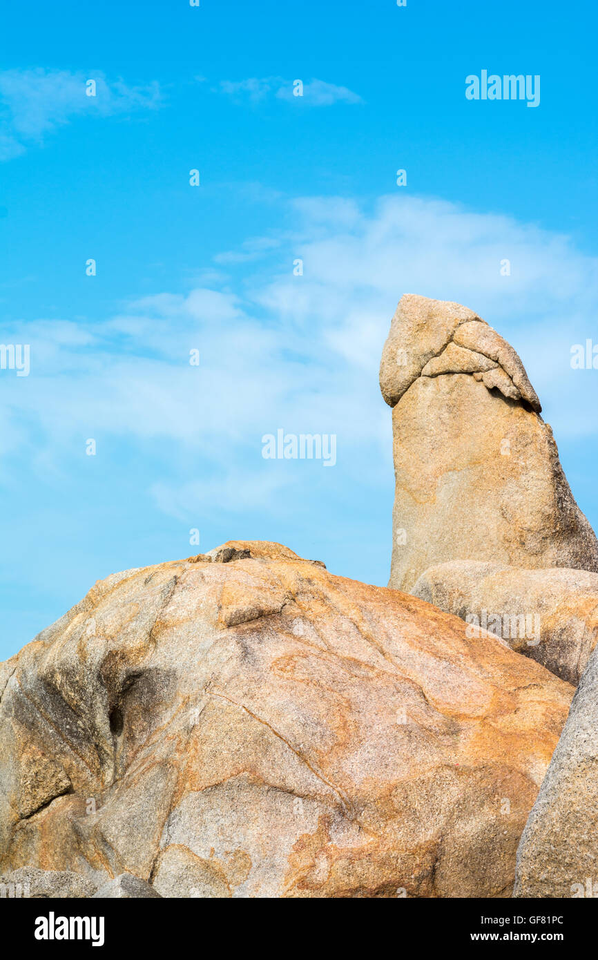 Hin Ta and Hin Yai rocks ( grandmother and grandfather), Koh Samui, Thailand Stock Photo