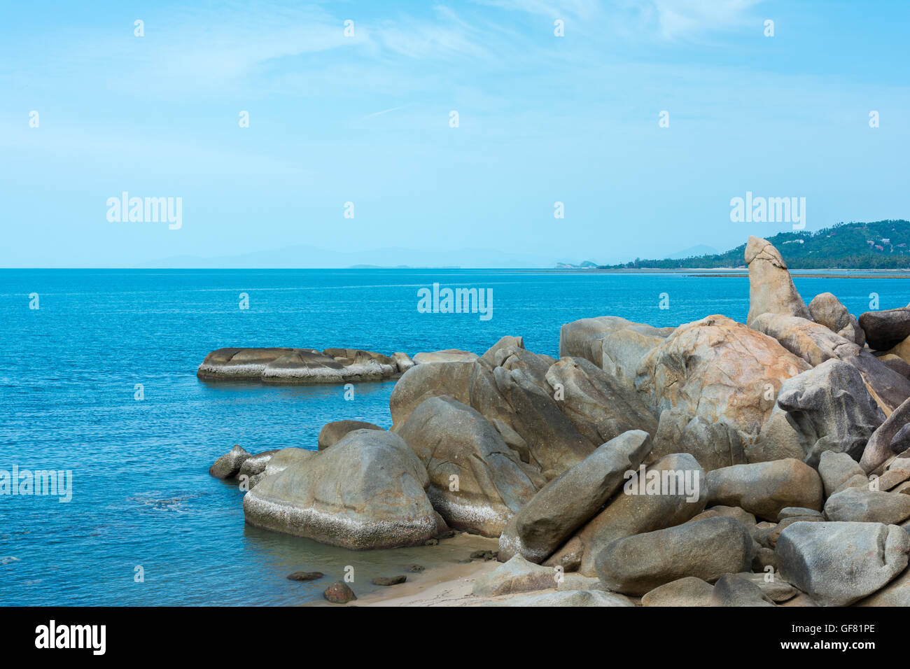 Hin Ta and Hin Yai rocks ( grandmother and grandfather), Koh Samui, Thailand Stock Photo