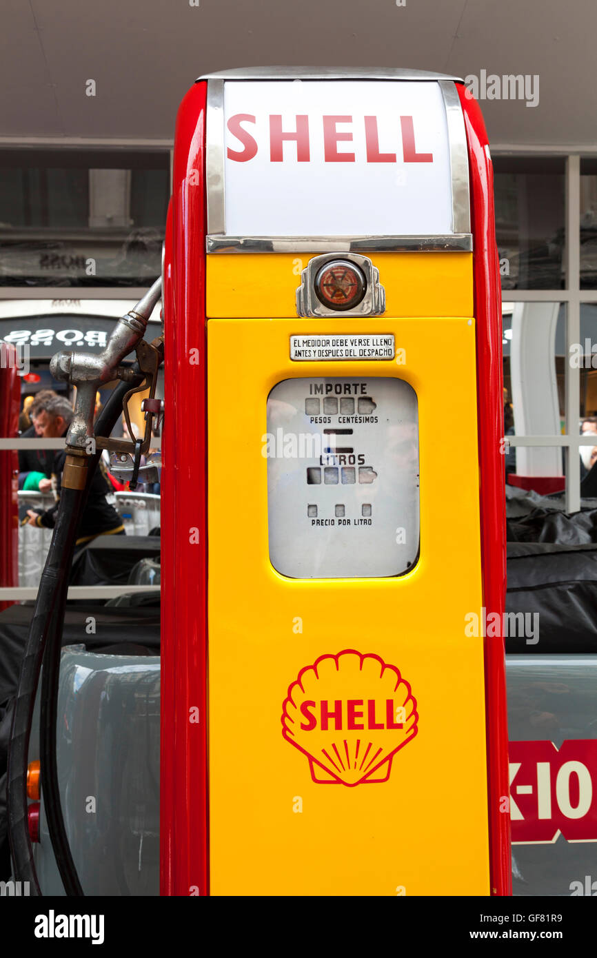 A retro Shell fuel pump. Stock Photo