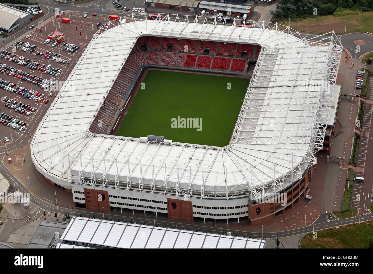 aerial view of Sunderland AFC Stadium of Light, UK Stock Photo