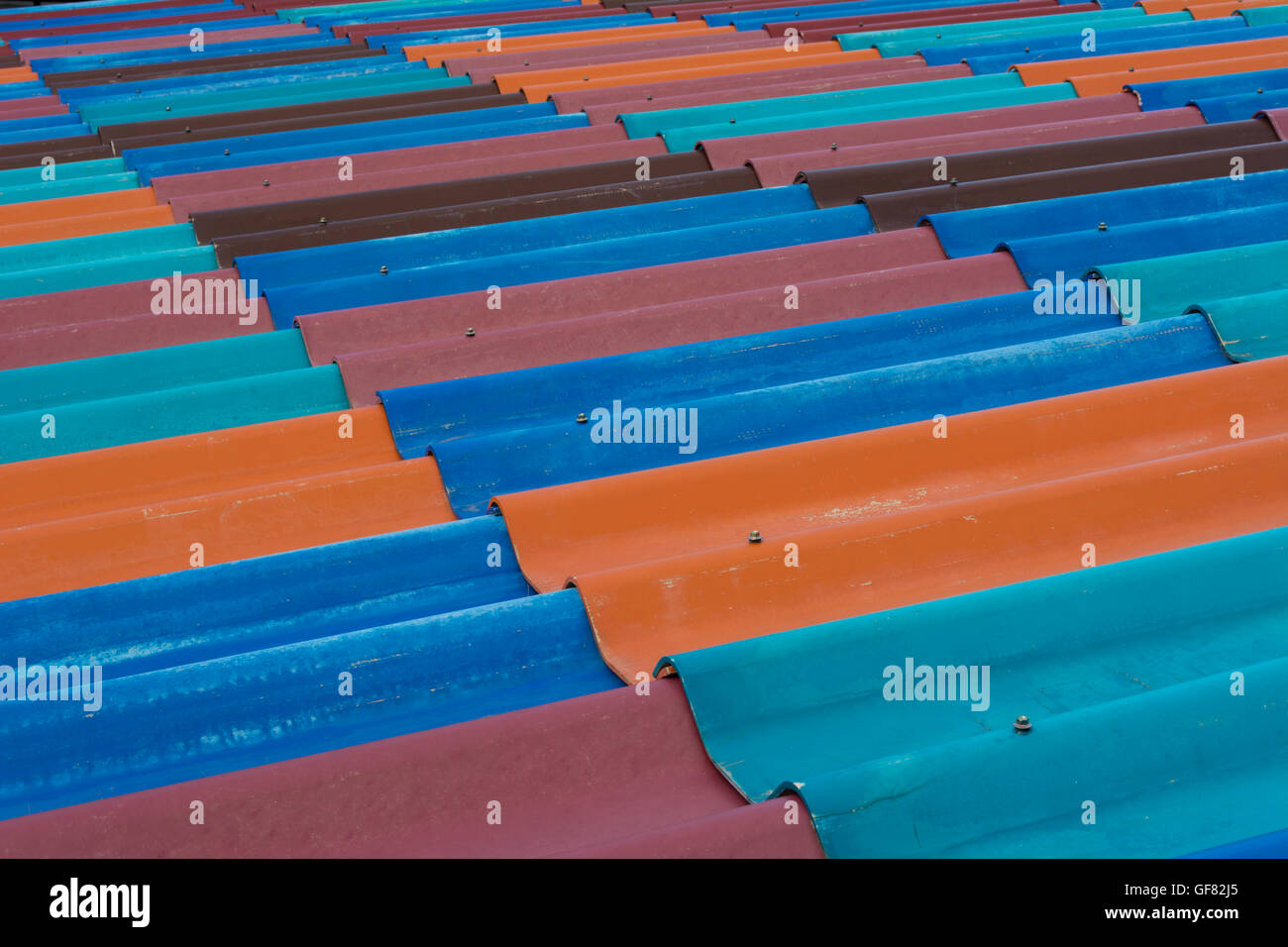 Color ful tiles or zinc roof background Stock Photo Alamy