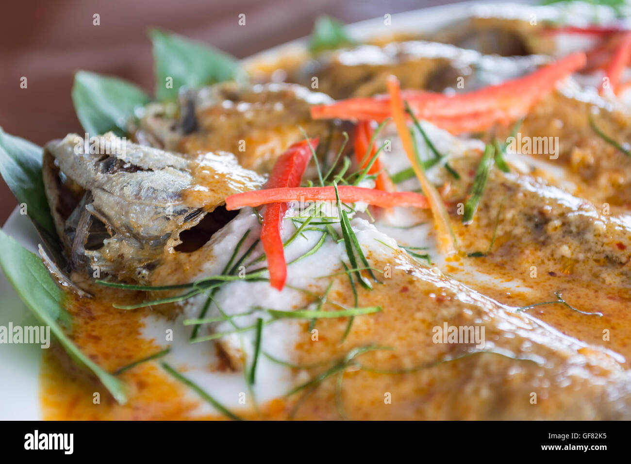 Mackerel with Curry made from coconut milk, chili Stock Photo Alamy