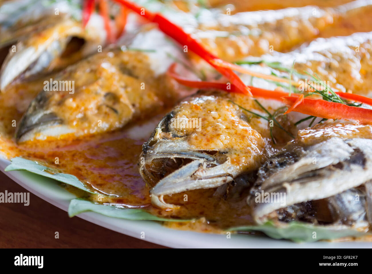 Mackerel with Curry made from coconut milk, chili Stock Photo Alamy