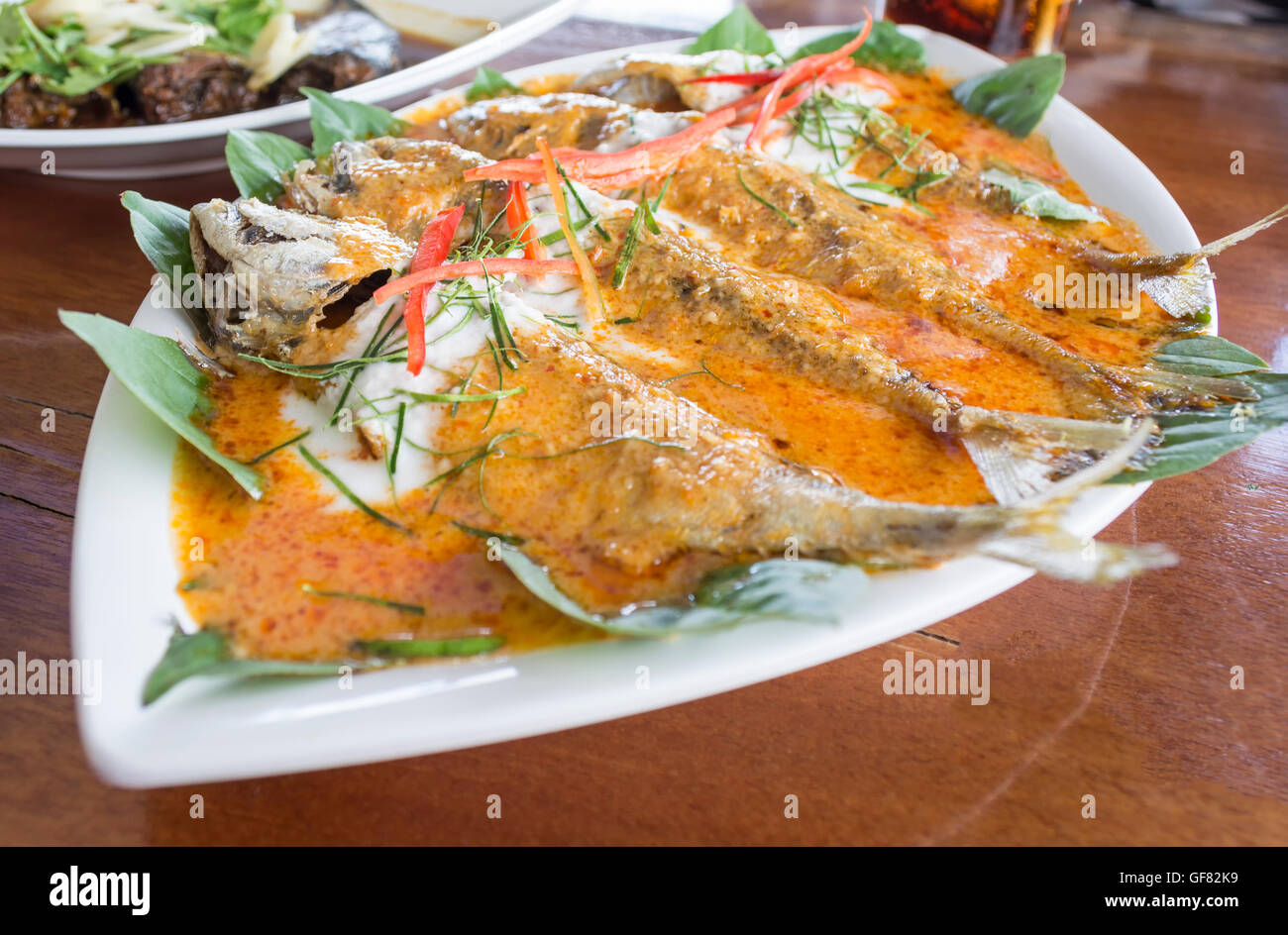 Mackerel with Curry made from coconut milk, chili Stock Photo Alamy