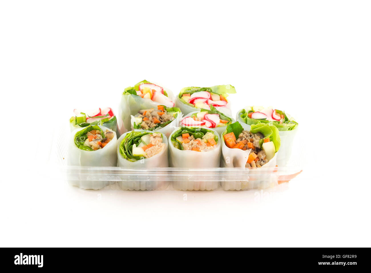 Soft Rice Sheet Fresh Vegetable Rice Sheet Rolls for Healthy with Seafood sauce on ...