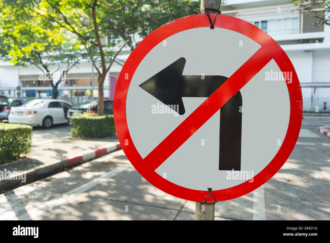 Traffic signs symbols On the road. Stock Photo