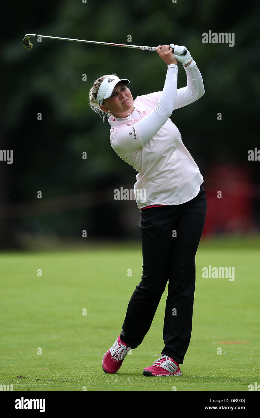 Denmark's Nanna Koerstz Madsen during day two of the Ricoh Women's British Open at Woburn Golf Club. Stock Photo