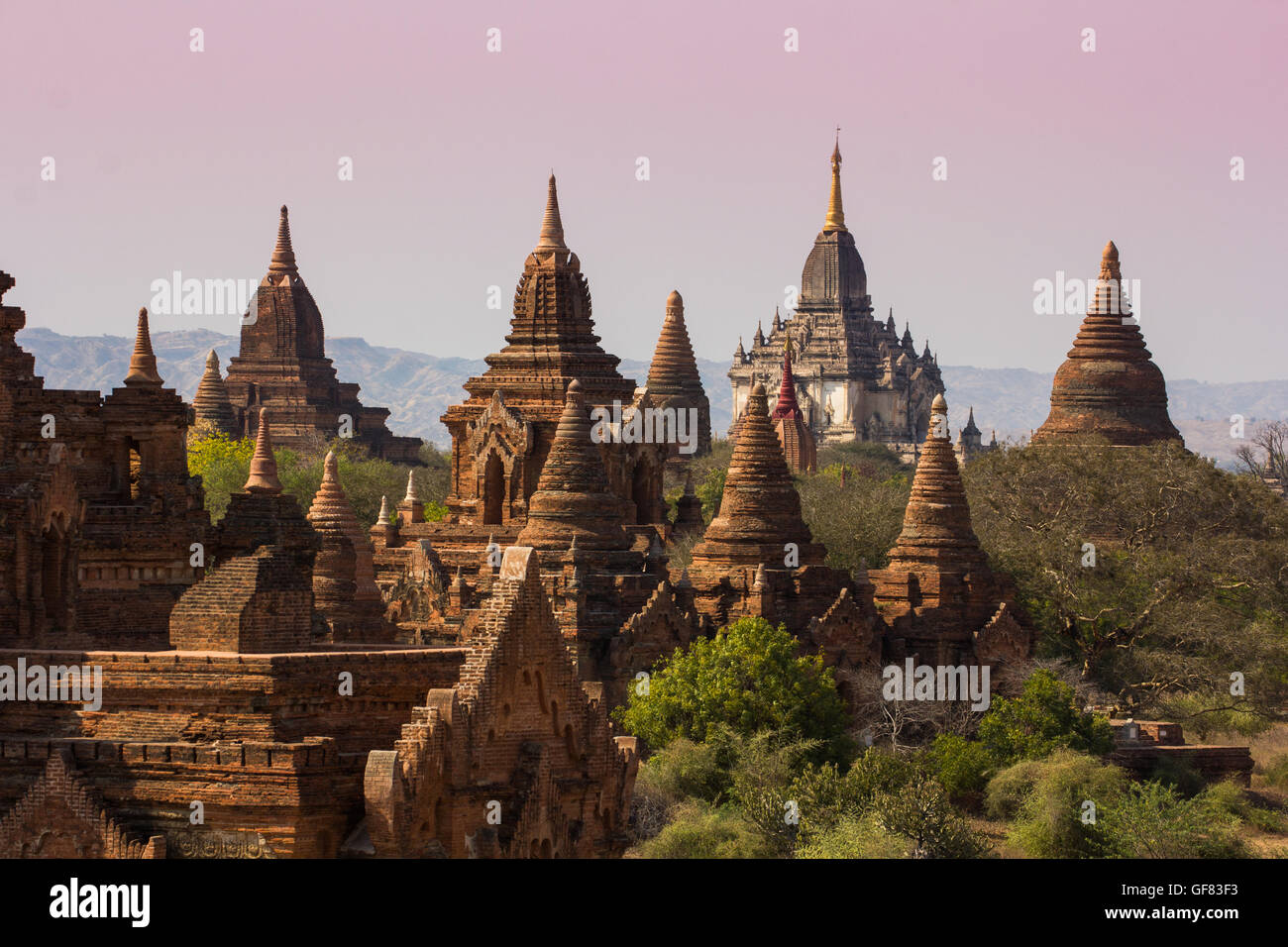Temples in Bagan, Land of Pagoda, Myanmar Stock Photo