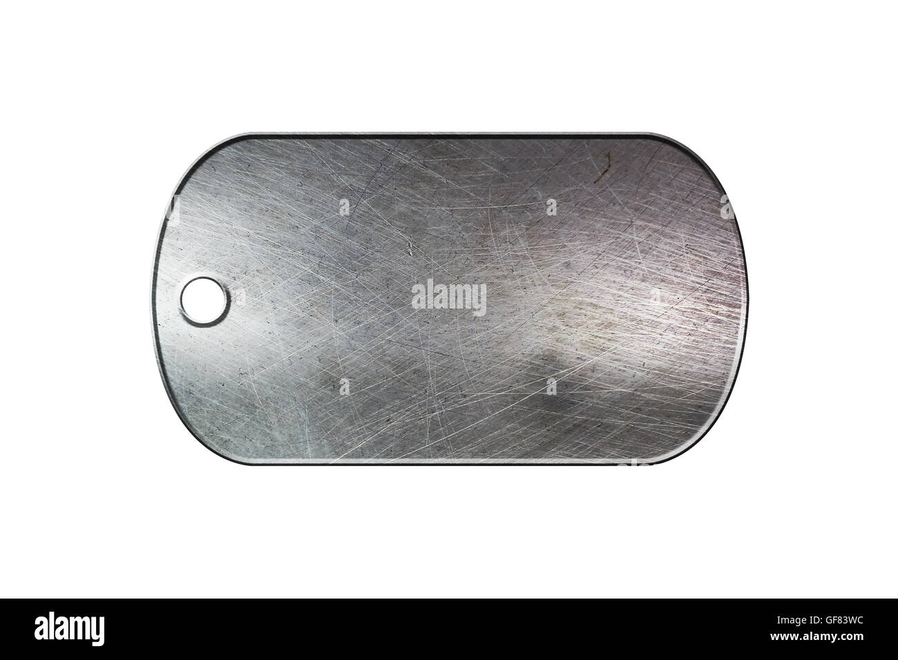 old metal dog tag on isolated white background Stock Photo Alamy