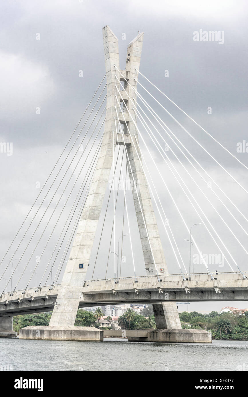 Lekki-Ikoyi Bridge, Lagos Nigeria, West Africa Stock Photo