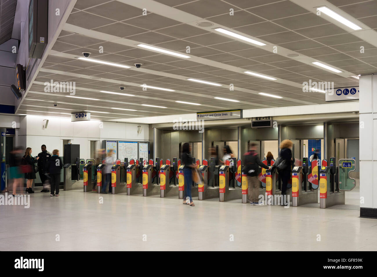 Underground station ticket hall. Blackfriars Station, London, United Kingdom. Architect: Pascall+Watson architects Ltd, 2012. Stock Photo