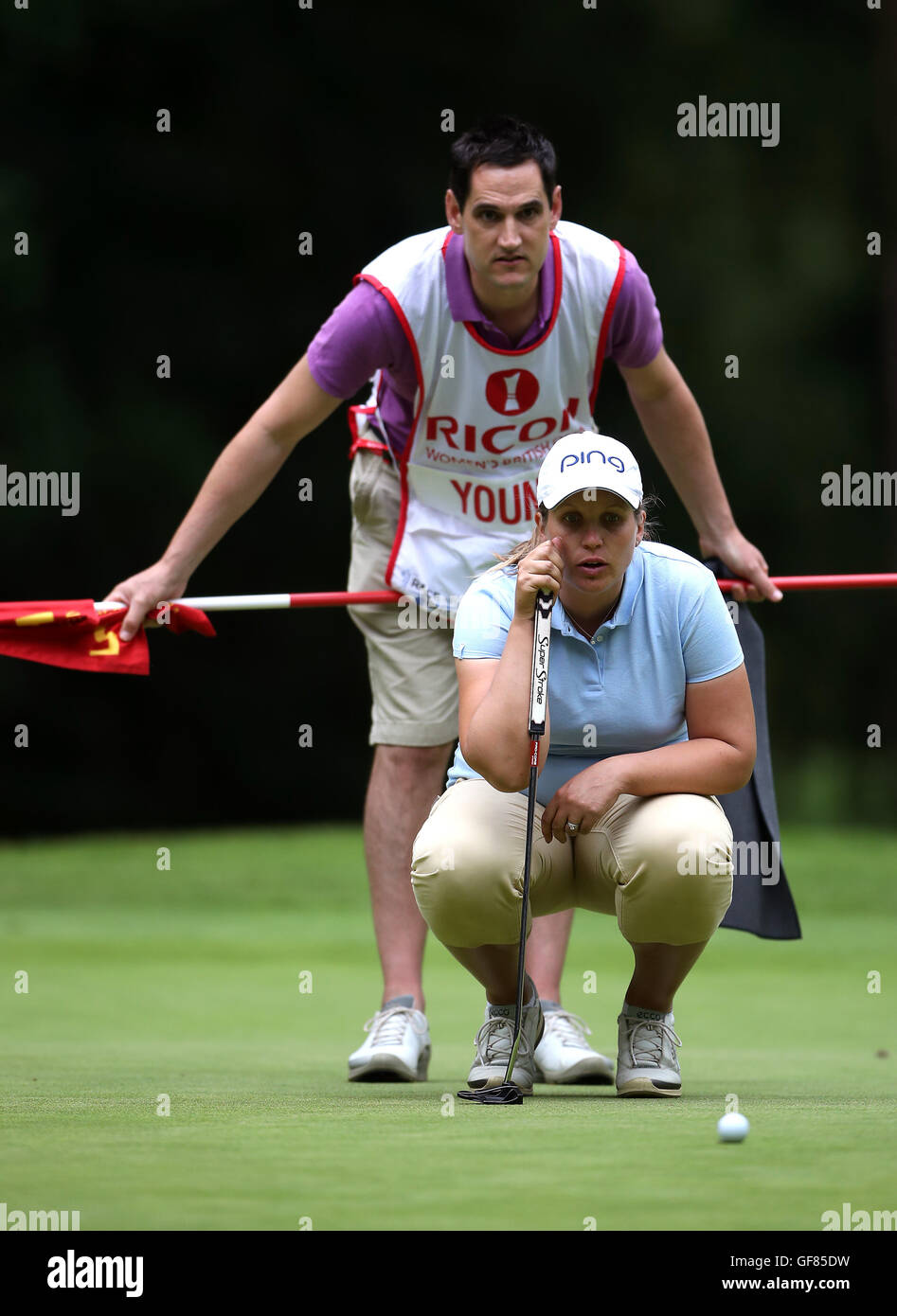 Englands Liz Young Who Is Seven Months Pregnant With Husband And Caddy Jonathan During Day Two 