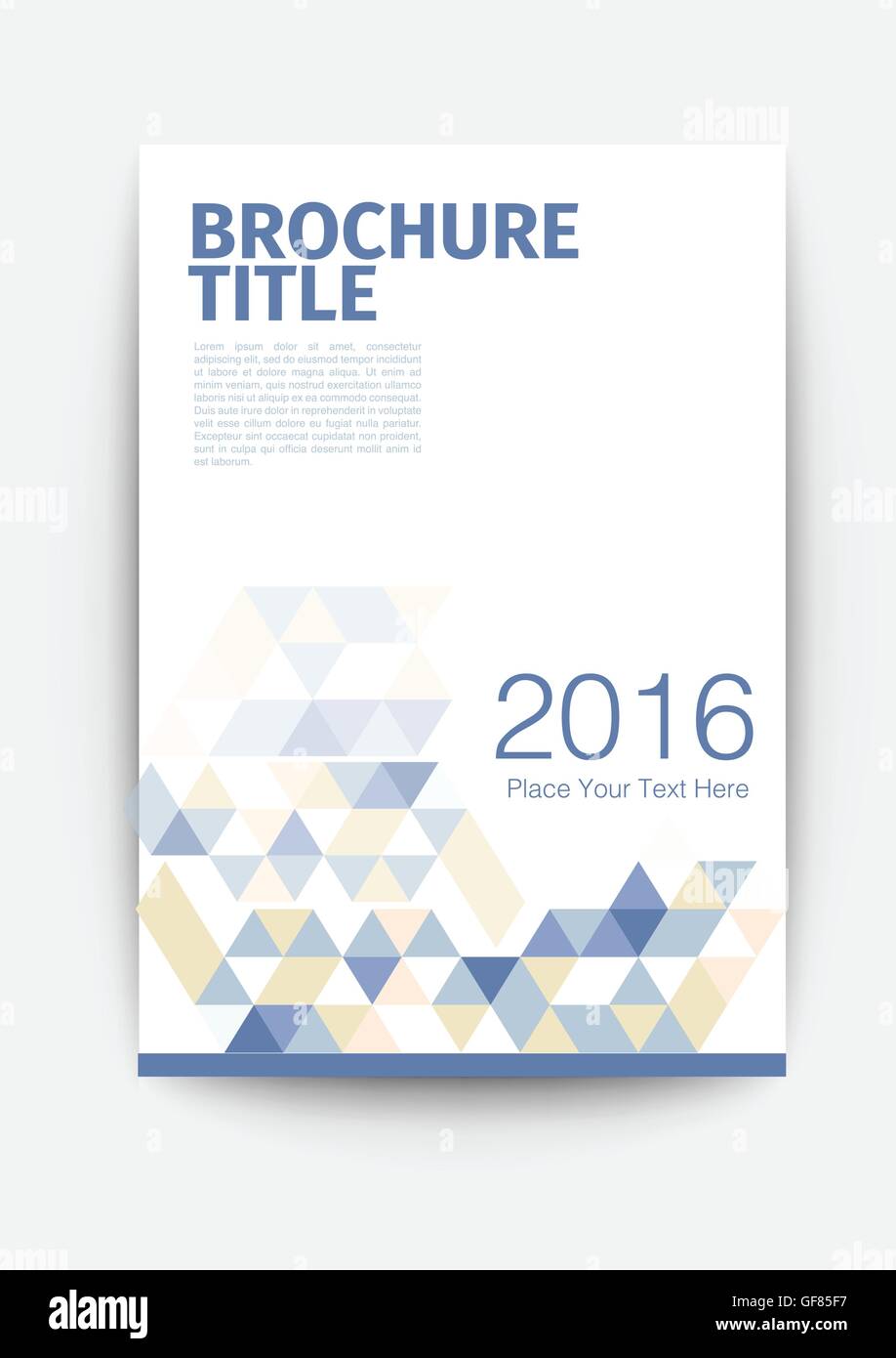 brochure template design layout blue yellow flyer template Stock Vector ...