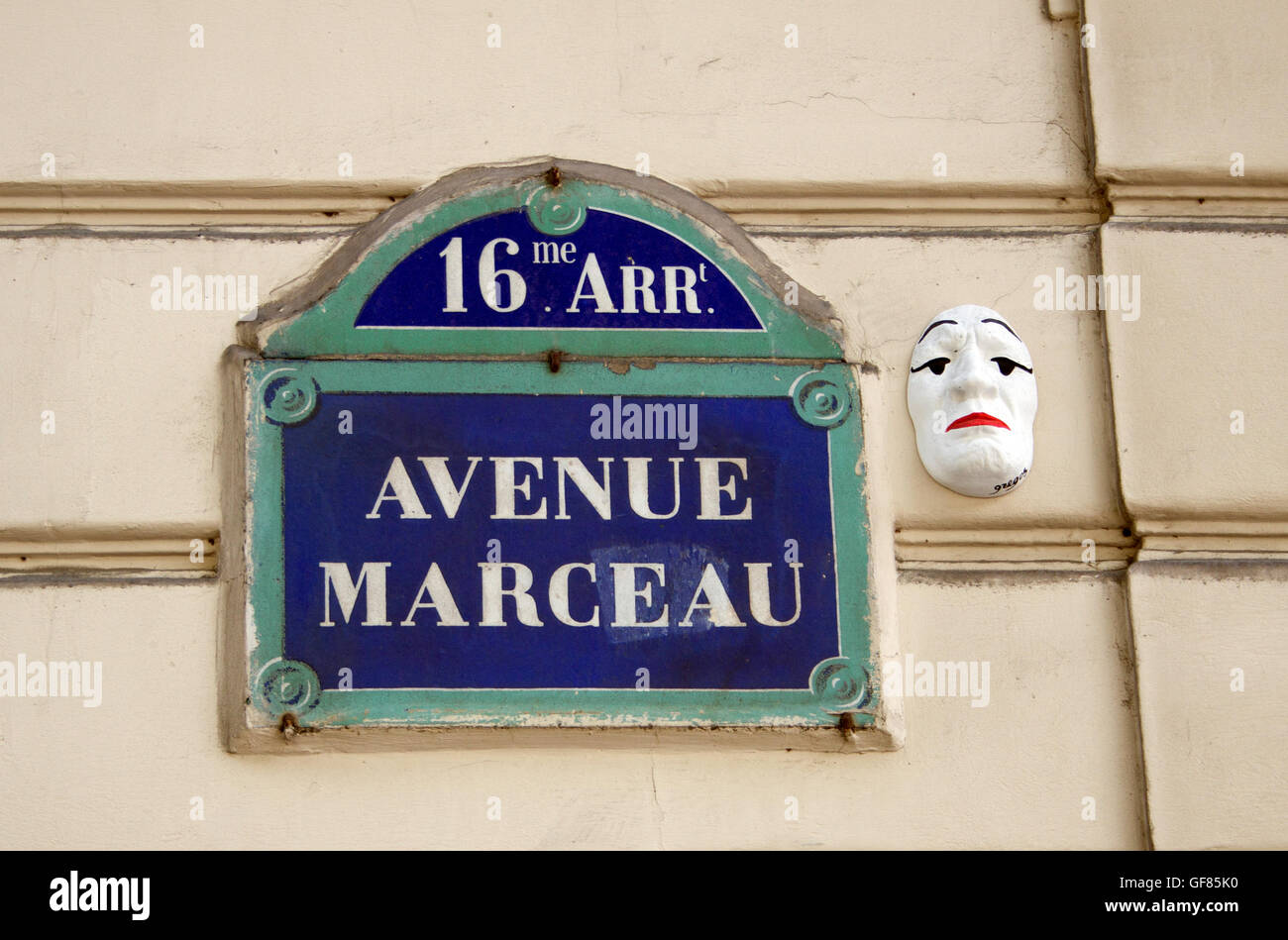 Avenue Marceau named after the famous mime in Paris France Stock Photo