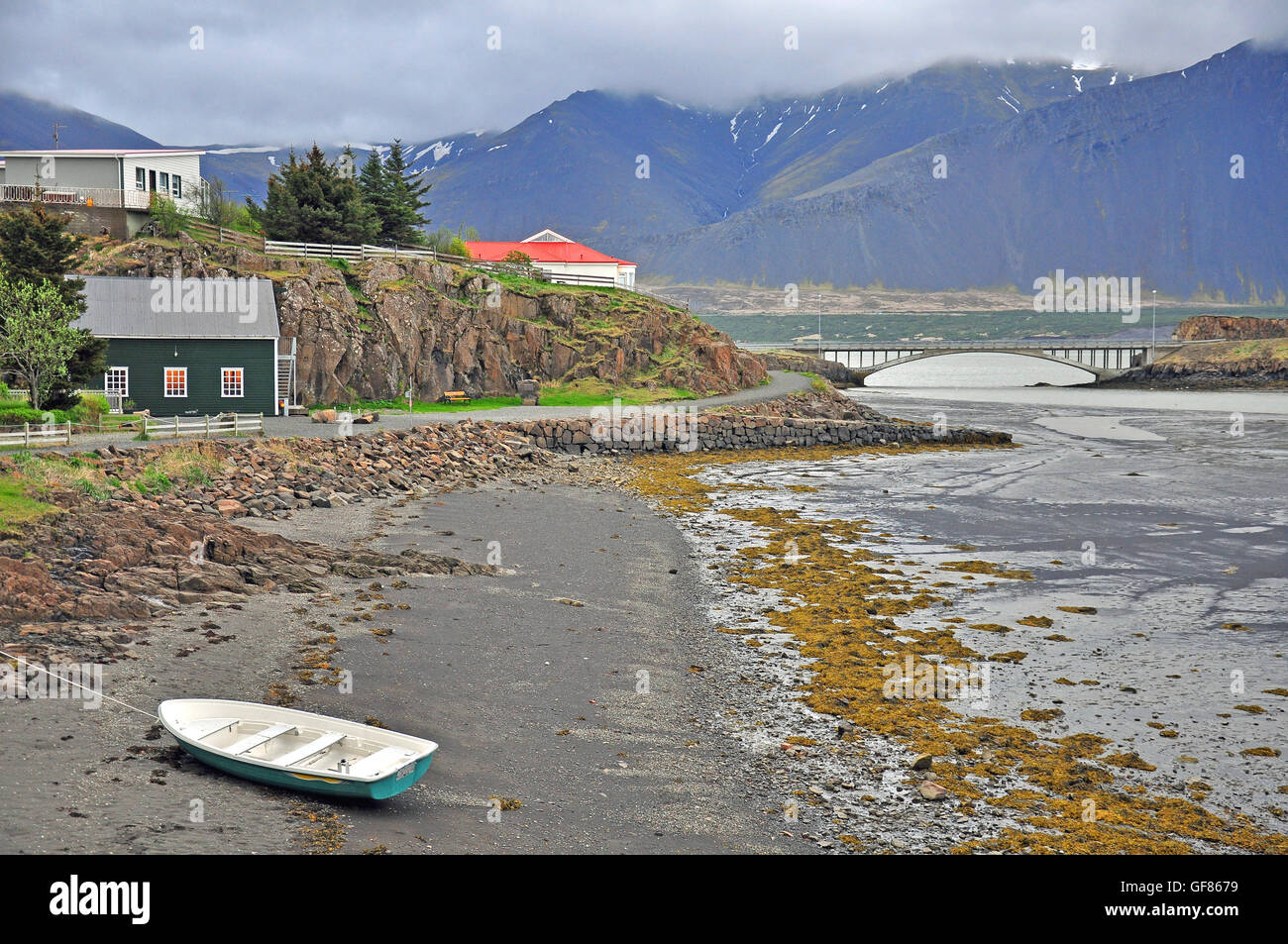 Borgarnes village, Iceland Stock Photo - Alamy