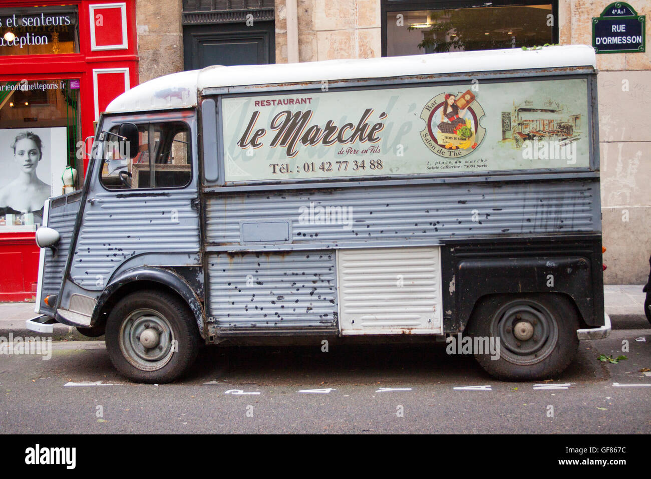 Old delivery truck in Paris France Stock Photo