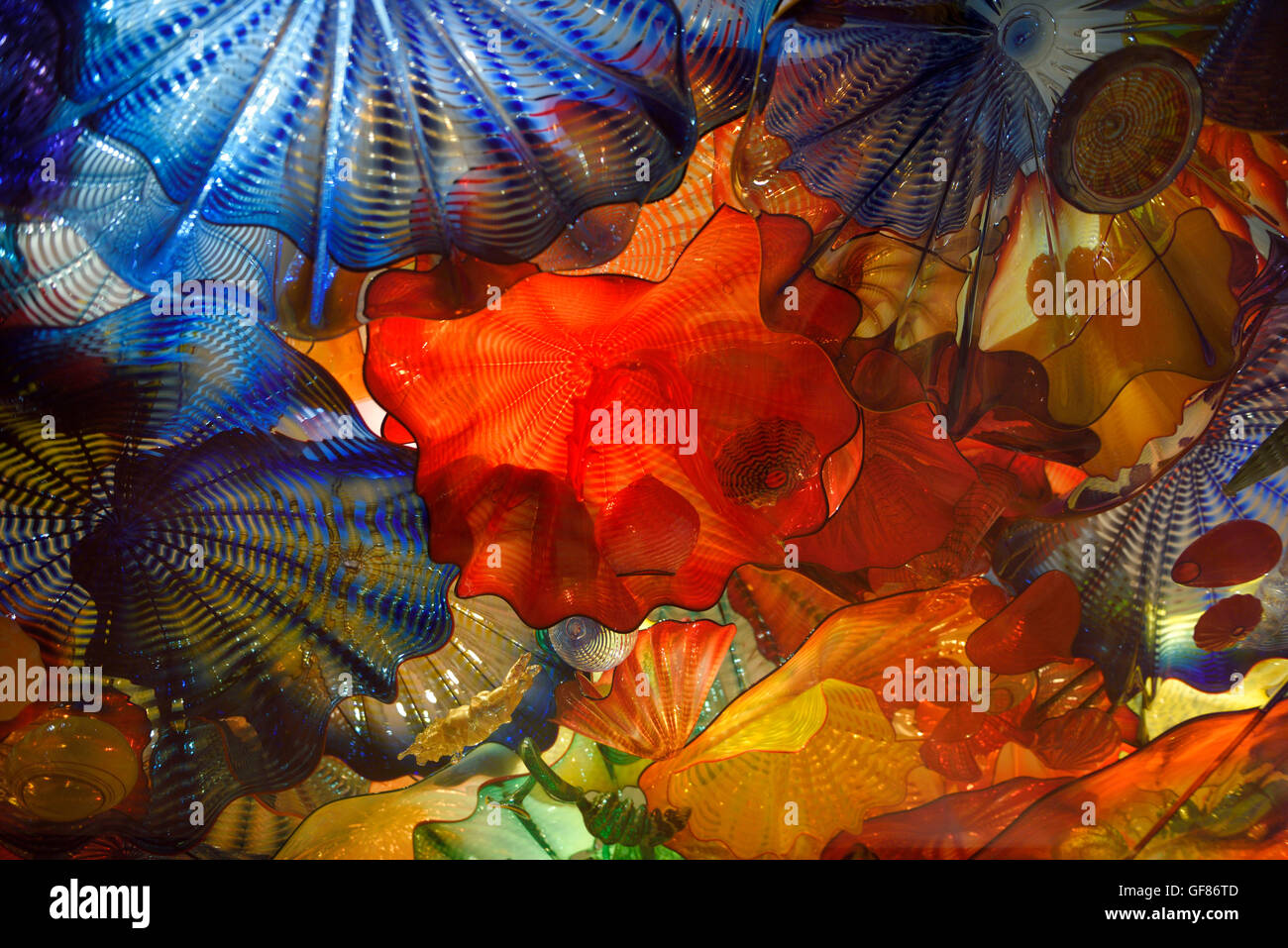 Persian Ceiling colorful glass art of Dale Chihuly at the ROM Toronto Stock Photo