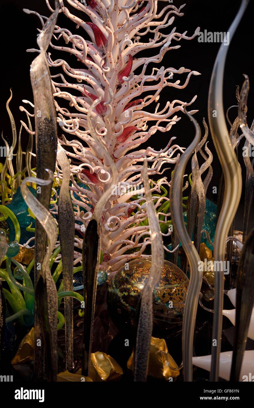 Laguna Torcello Glass garden by Dale Chihuly at the ROM Toronto Stock Photo