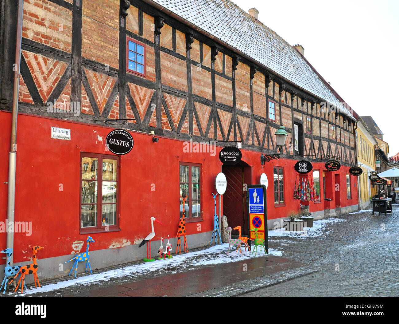 MALMO, SWEDEN MARCH 14 View of colorful houses in the street of