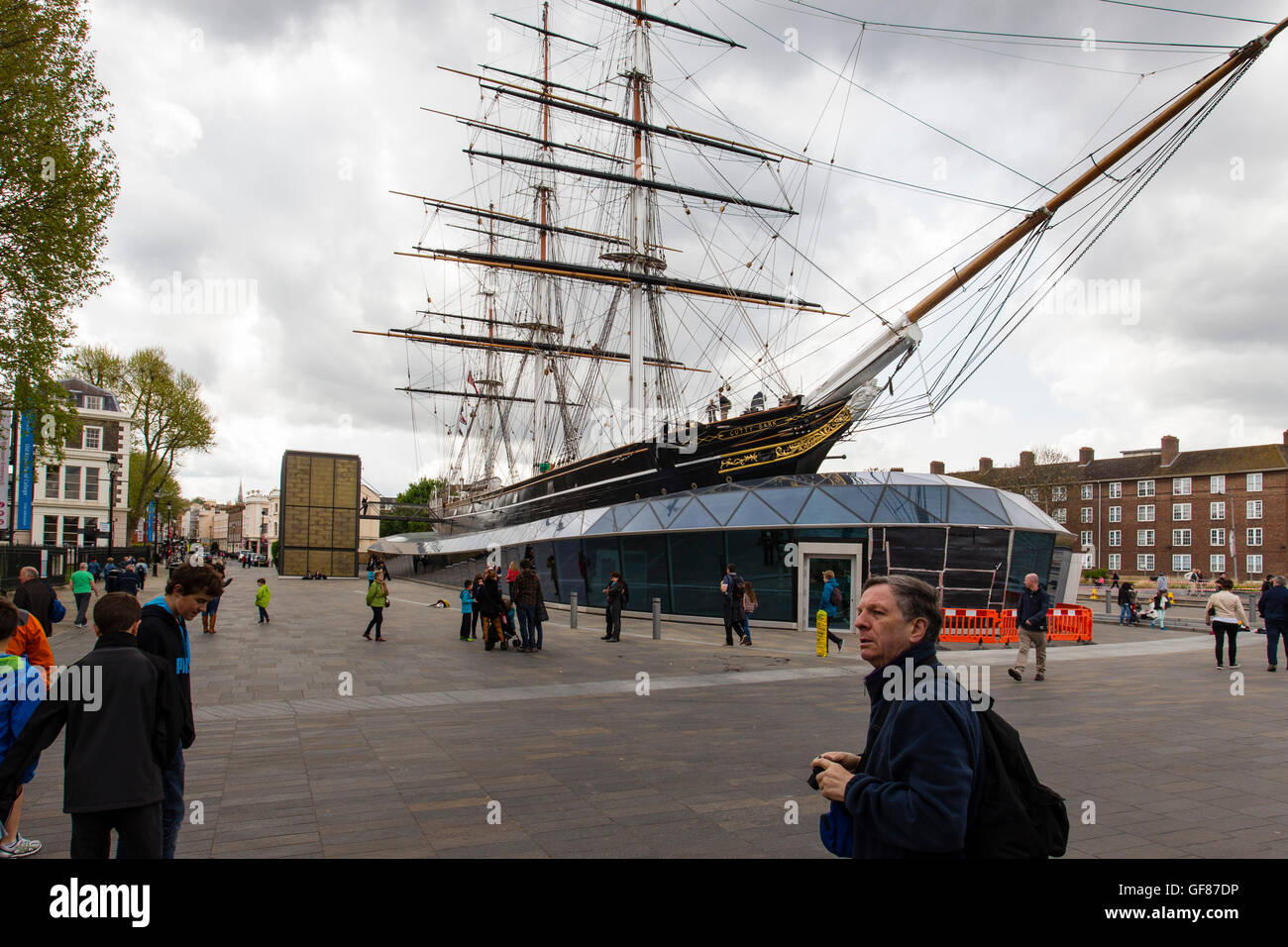 The tea clipper Cutty Sark restored in its dry dock at greenwich, London Stock Photo