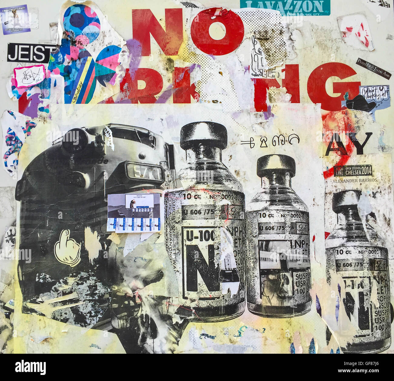 graffiti poster on wall New York City Stock Photo Alamy