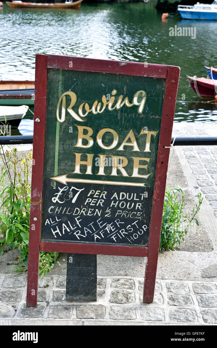 Rowing Boat Hire sign, Richmond Riverside Surrey England Britain UK Stock Photo Alamy