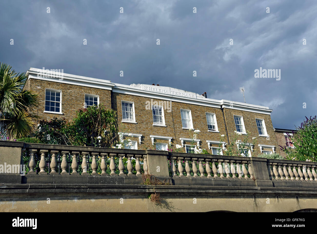 St. Helena Terrace, listed period houses Richmond Riverside Surrey England Britain UK Stock Photo