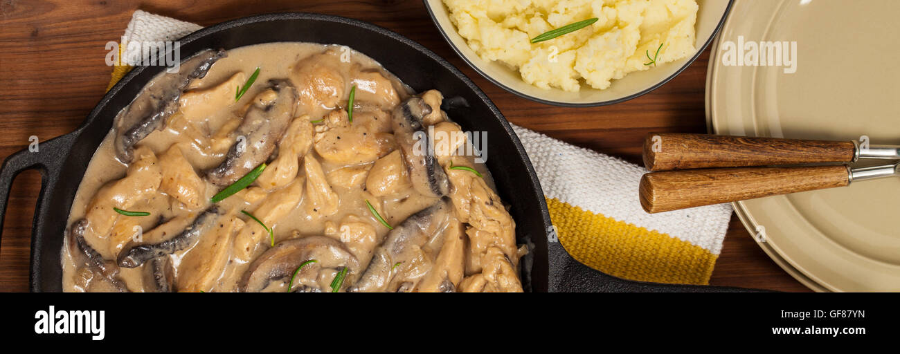 Chicken with Mushrooms Stock Photo - Alamy