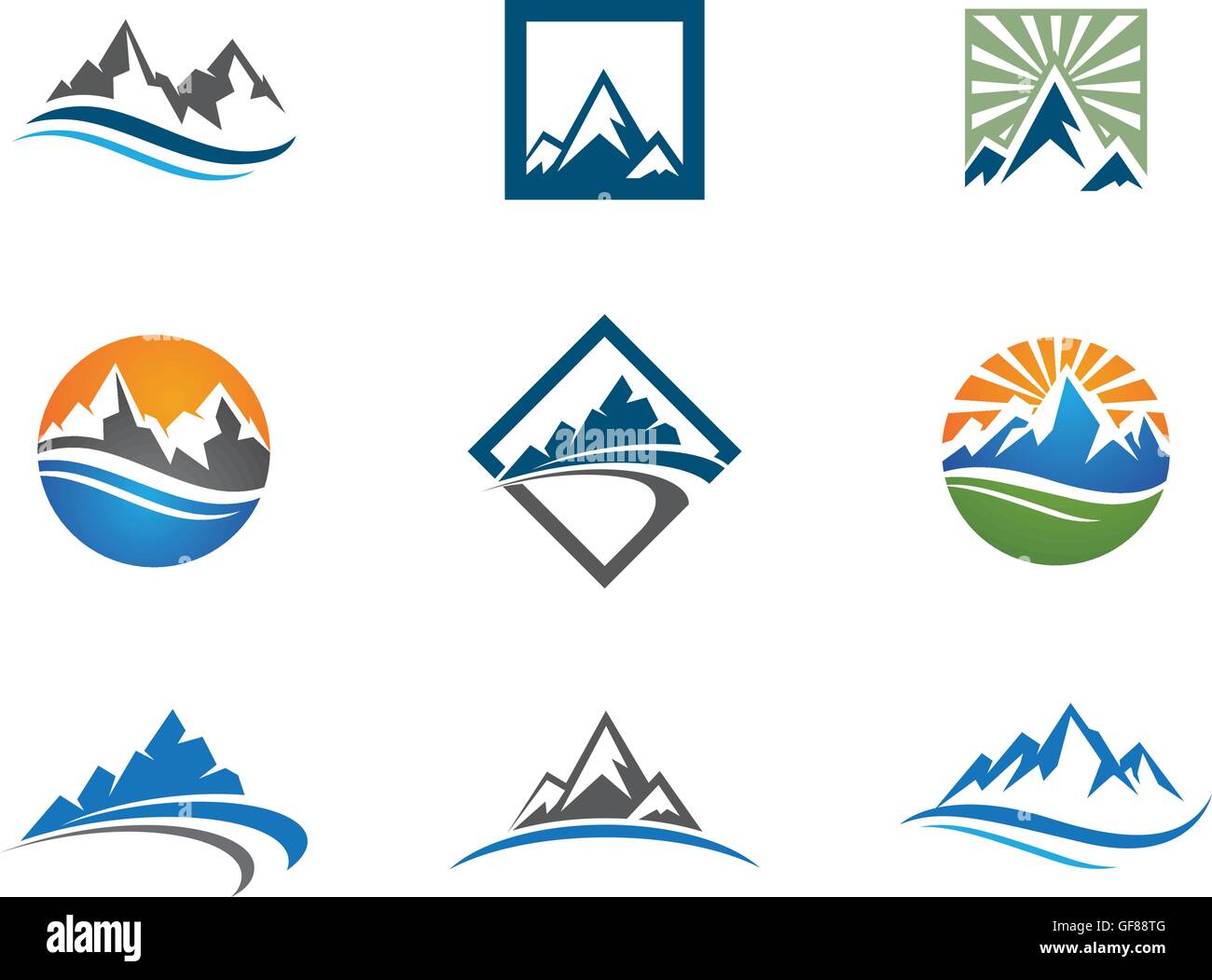 Mountain vector icon illustration design template Stock Vector Image ...