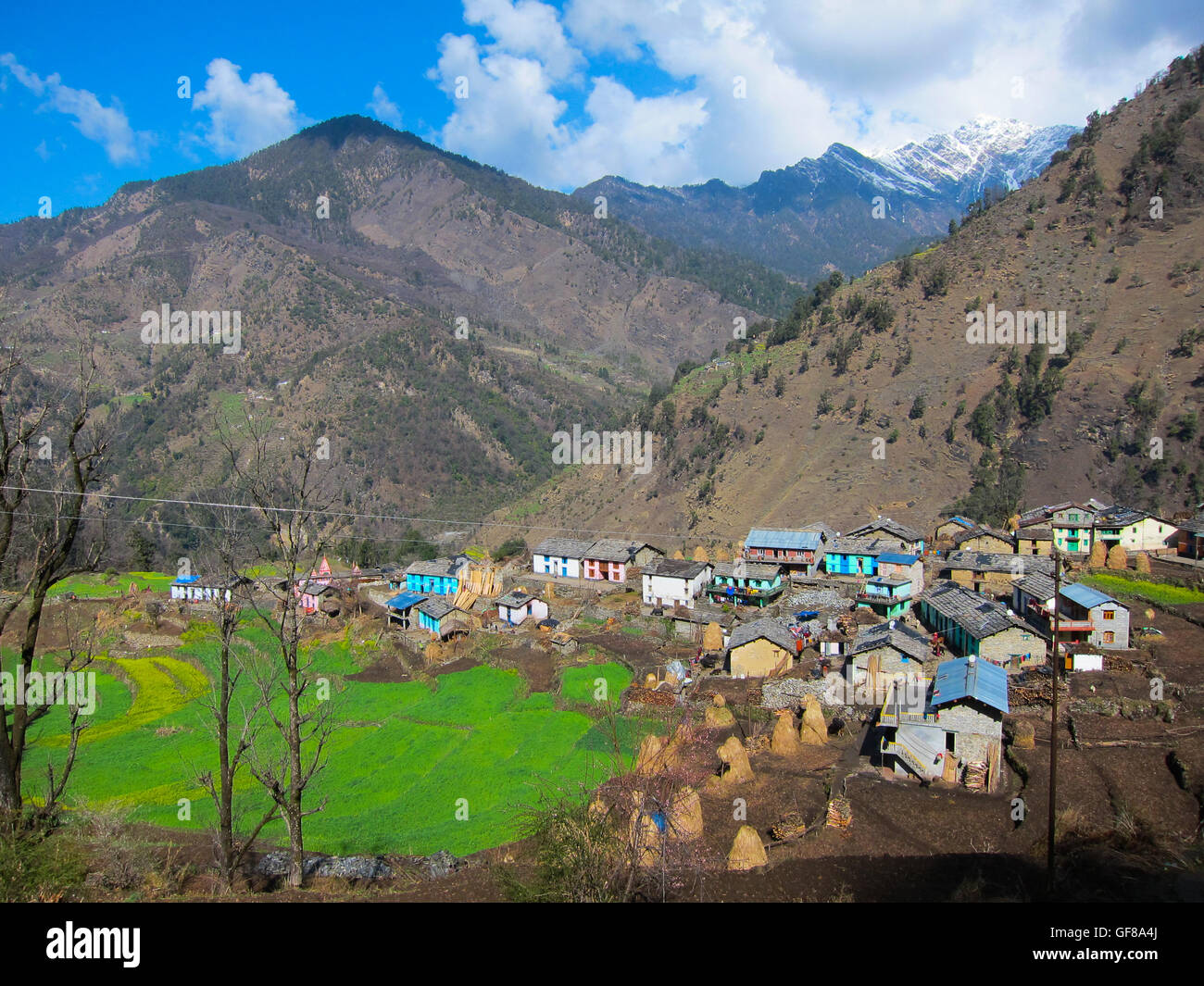Himalayan Village (Uttarakhand, India) Stock Photo