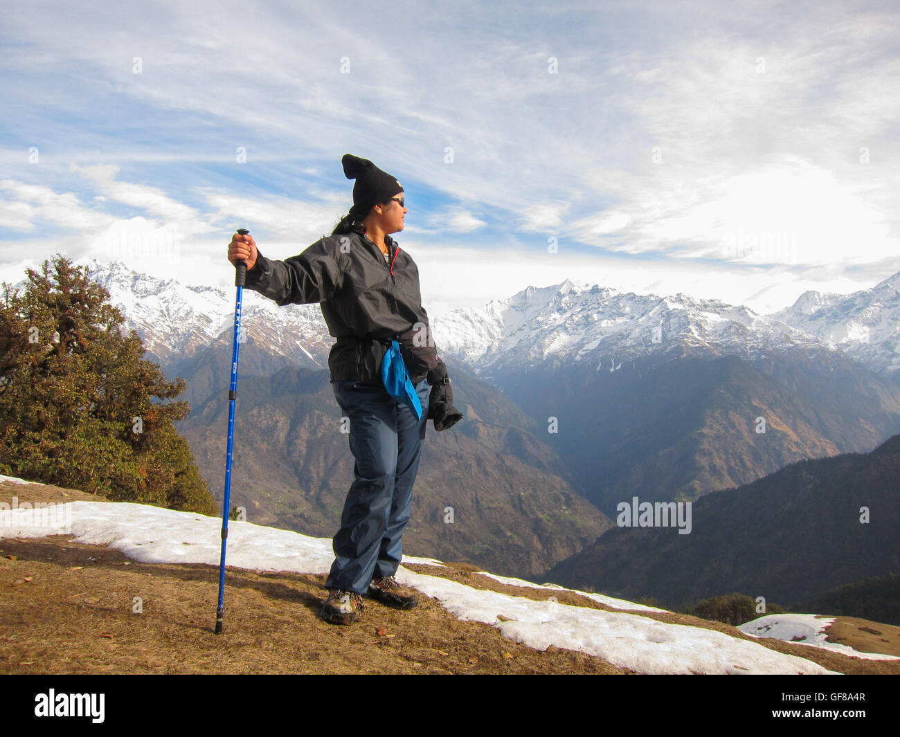 Trekking in the Himalayas Stock Photo