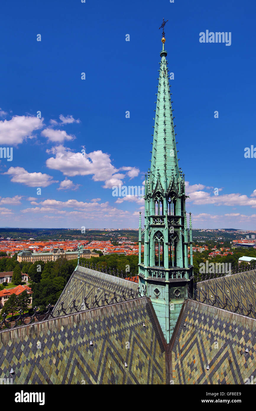 Roof of St Vitus Cathedral, Prague, Czech Republic Stock Photo