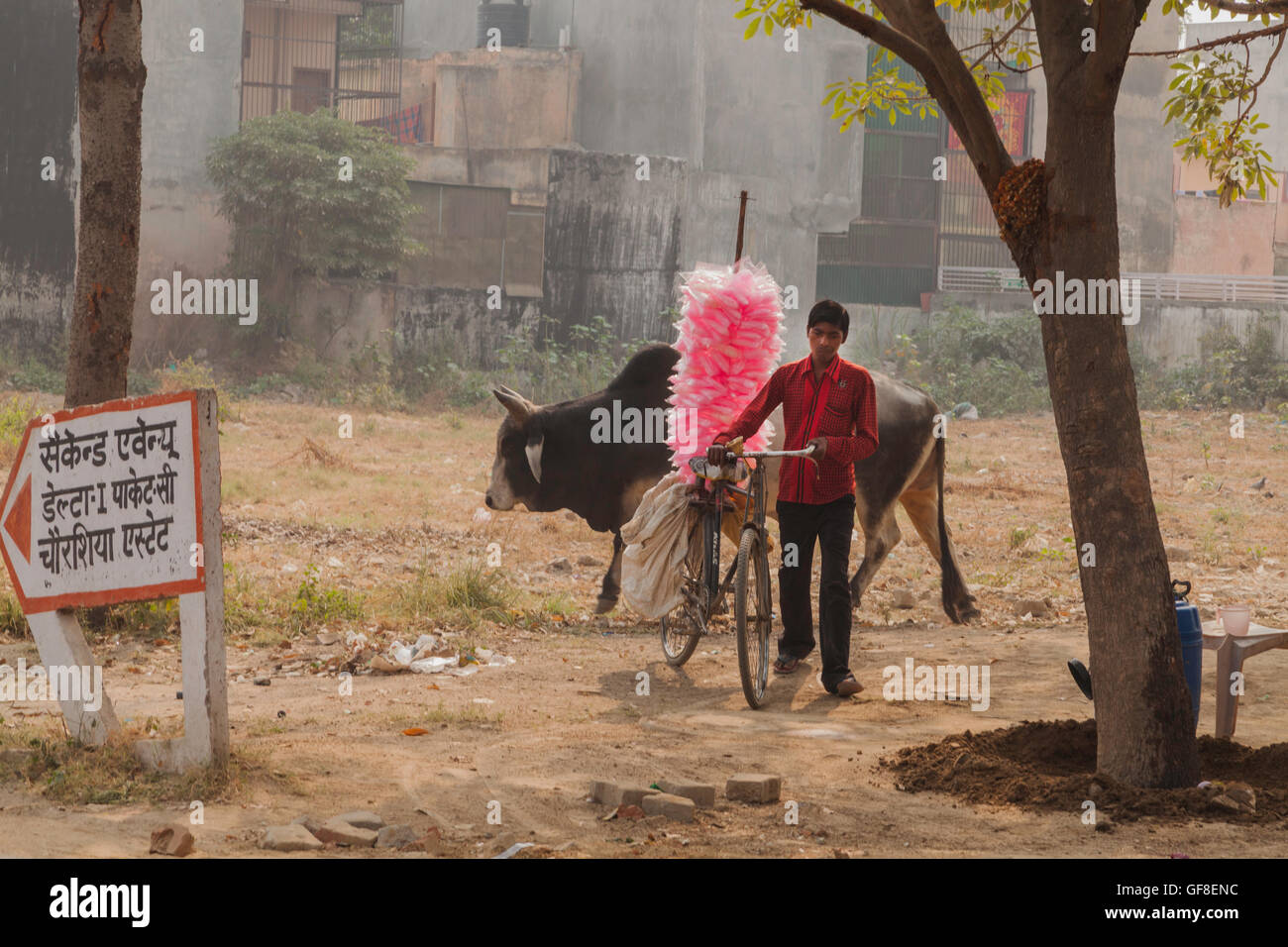 A candy floss seller in Nampur, India Stock Photo Alamy