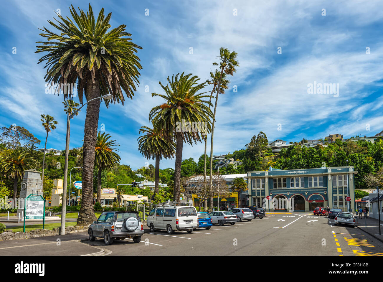 Napier, New Zealand - November 19, 2014: People walking around Clive Square East - Napier, Hawkes Bay, North Island, New Zealand Stock Photo