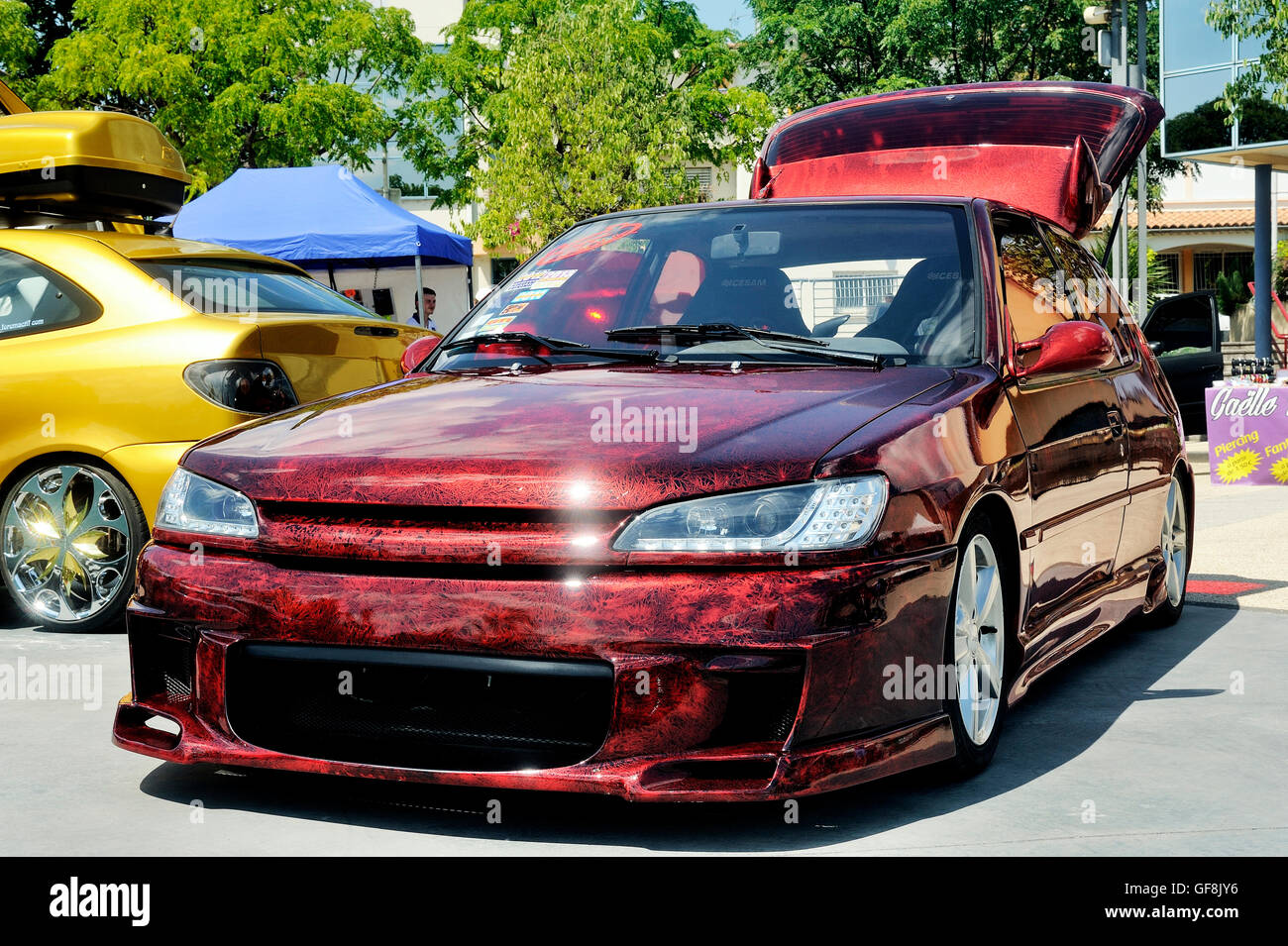 Car tuning exhibition in Saint-Christole-les-Ales in the French department  of Gard Stock Photo - Alamy