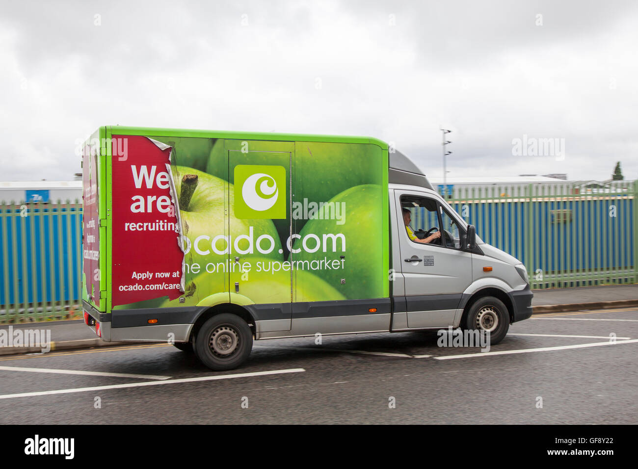 Ocado & Morrisons supermarket grocery delivery service food store Stock