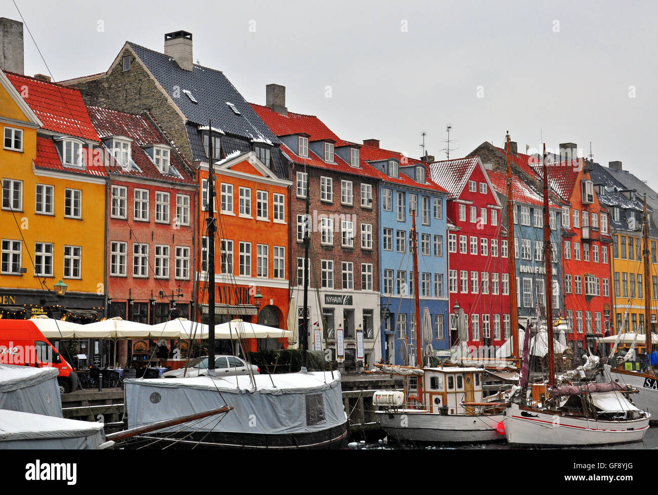 COPENHAGEN, DENMARK MARCH 13 Multicolor houses of Nyhavn street in
