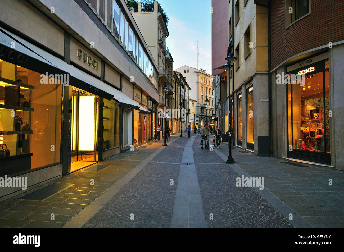 PADOVA, ITALY - OCTOBER 3: People goes by the shopping street in Padova city centre on October 3, 2012. Stock Photo