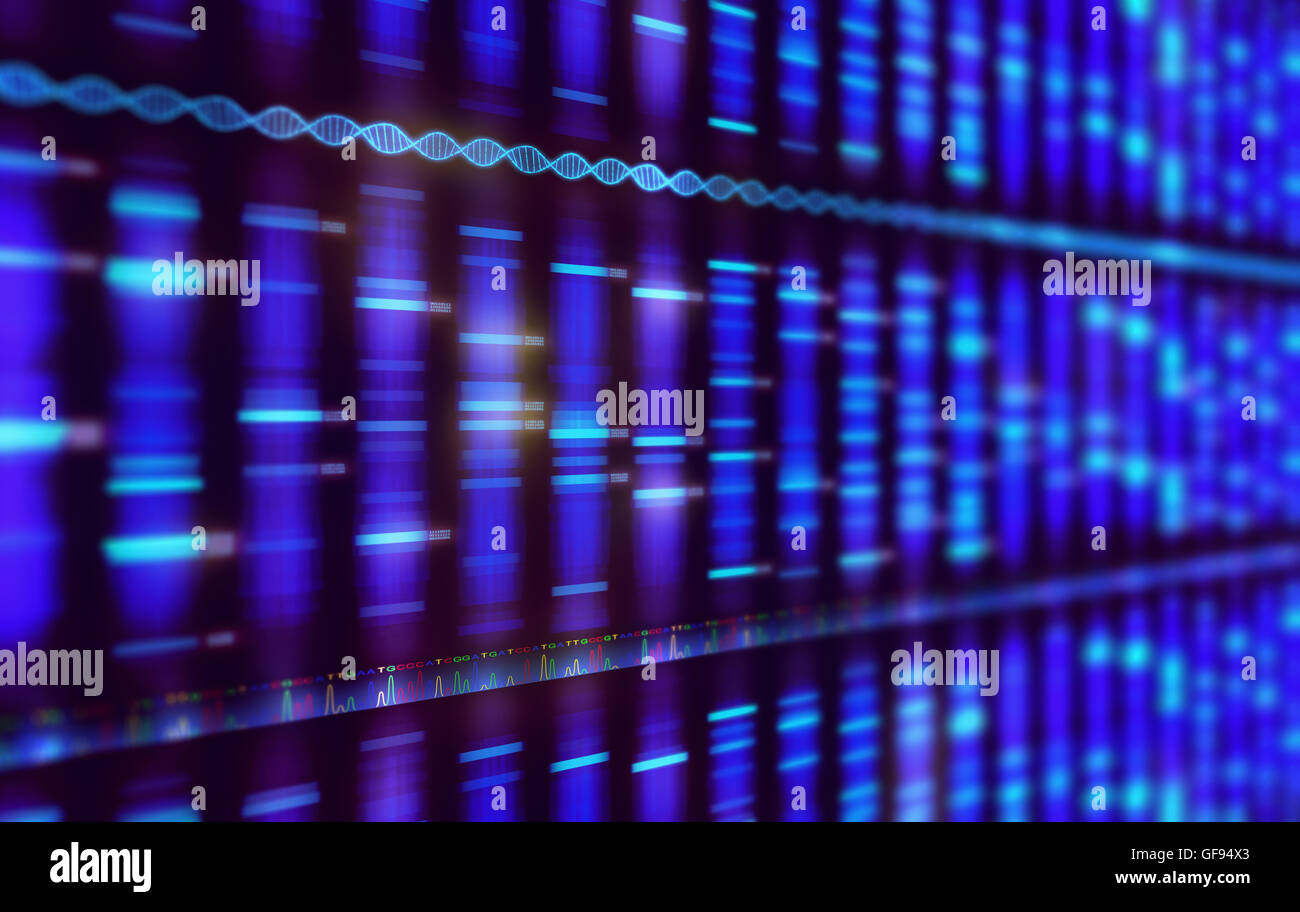 Dna sequencing, illustration. Stock Photo