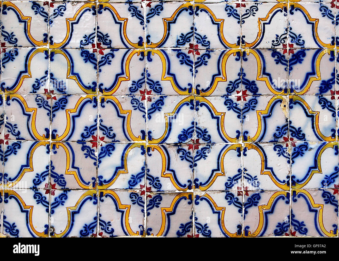 Seamless tile pattern of anyique tiles. This is seamless pattern, meaning you can create an arbitrary image size by simply conca Stock Photo