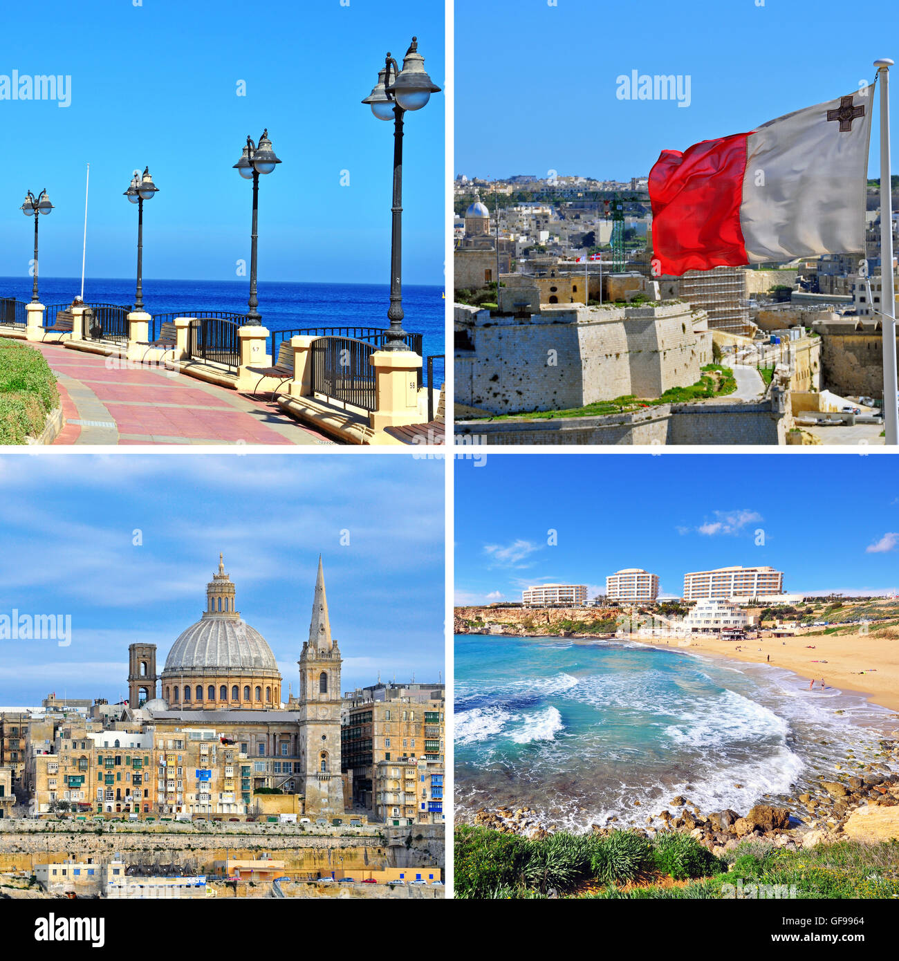 Malta landmarks, travel collage Stock Photo