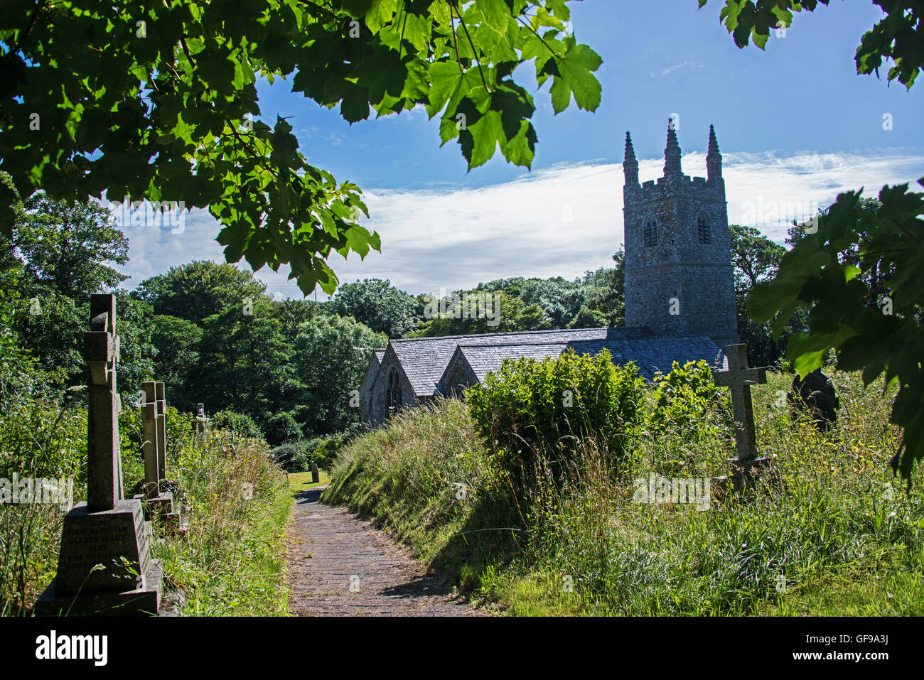 the parish church of Launcells, St Swithin, Cornwall, EX23. UK Stock Photo