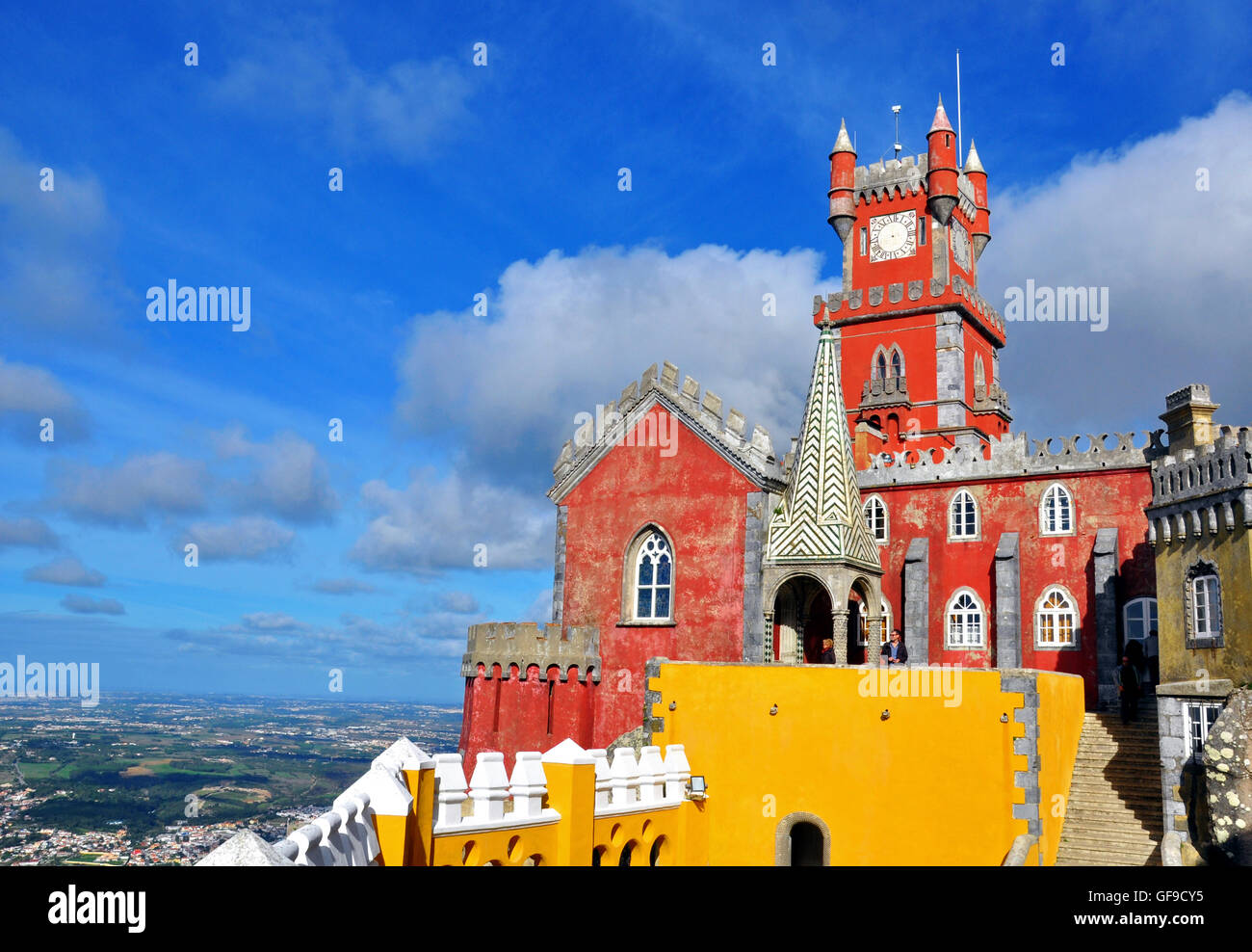 SINTRA, PORTUGAL - NOVEMBER 9: The Pena National Palace in Sintra on november 9, 2013. The palace is a UNESCO World Heritage Sit Stock Photo