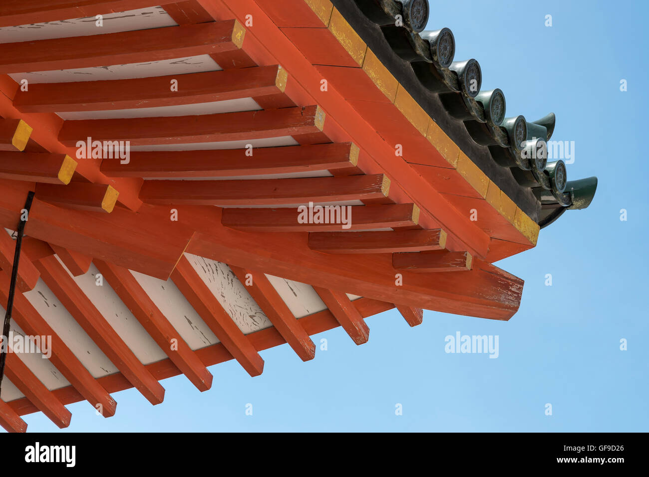 Detail of roof of Main gate of Heian Jingu, Shinto Shrine, Kyoto, Japan Stock Photo